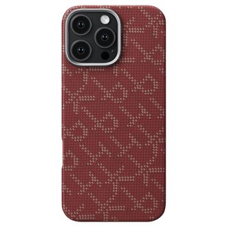 Чохол Pitaka Tactile Woven Case Monogram Red/Gold for iPhone 16 Pro Max (KI1602PTKP) - фото 1