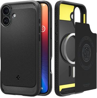 Чохол Spigen для iPhone 16, Rugged Armor MagFit, Matte Black (ACS08214) - фото 2