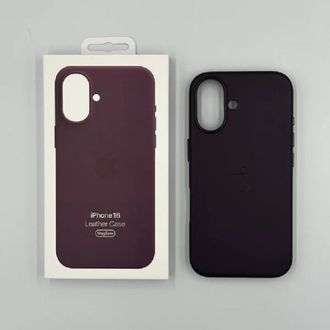 Чехол Leather Case with MagSafe iPhone 16 Dark purple - фото 1