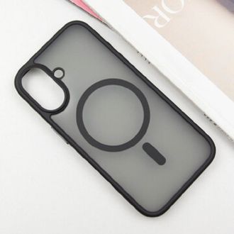 Чехол TPU+PC Metal Buttons with MagSafe Apple iPhone 16 (6.1") Black - фото 2
