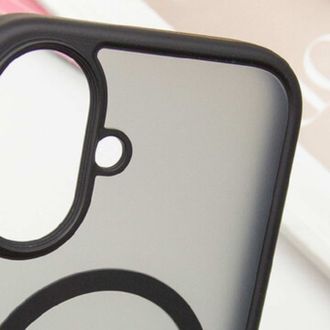 Чехол TPU+PC Metal Buttons with MagSafe Apple iPhone 16 (6.1") Black - фото 3