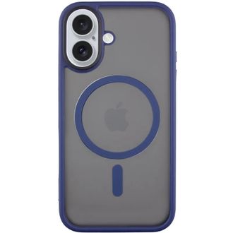 Чехол TPU+PC Metal Buttons with MagSafe Apple iPhone 16 (6.1") Blue - фото 1