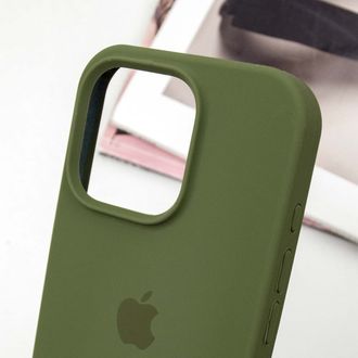 Чехол Silicone Case Open Camera iPhone 13 Pro Max, #35, Olive - фото 3