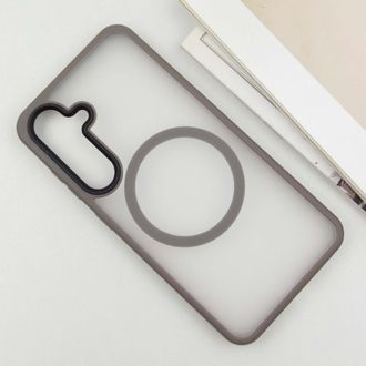 TPU+PC Чохол Metal Buttons with MagSafe Colorful для Samsung Galaxy S25 (Сірий / Grey) - фото 3 TPU+PC Чохол Metal Buttons with MagSafe Colorful для Samsung Galaxy S25 (Сірий / Grey) - фото 3