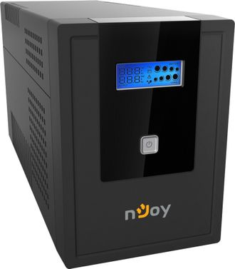 ИБП NJOY Cadu 1500 (UPCMTLS615HCAAZ01B), Lin.int., AVR, 4 x Schuko, USB, LCD, пластик - фото 2