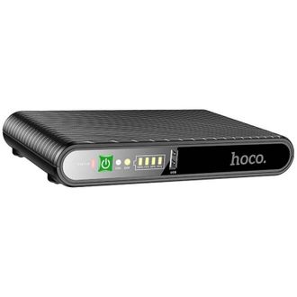 Источник бесперебойного питания Hoco DB63 Portable DC UPS для роутеров 5V/9V/12V 10000 mAh (Black) - фото 1