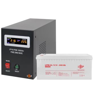 Комплект резервного питания LogicPower ИБП + гелевая батарея UPS B1000VA + АКБ GL 2400W (5870) - фото 1 Комплект резервного питания LogicPower ИБП + гелевая батарея UPS B1000VA + АКБ GL 2400W (5870) - фото 1