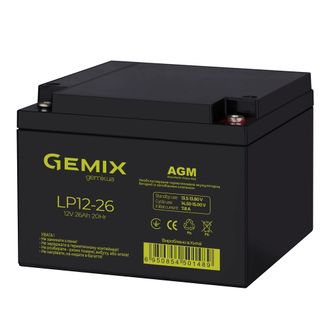 Аккумулятор для ИБП Gemix 12В 26 Ач (LP12-26) - фото 2