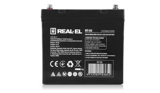 Аккумулятор для ИБП REAL-EL RT-55, 12V-55Ah (RT-55) - фото 1