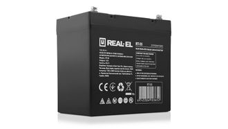 Аккумулятор для ИБП REAL-EL RT-55, 12V-55Ah (RT-55) - фото 2