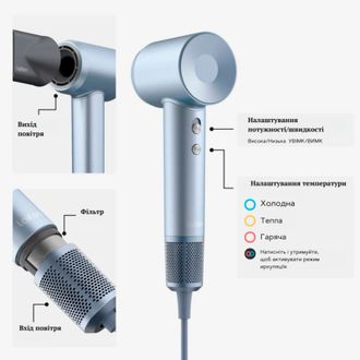Фен Laifen Swift Special Blue (1HD50-G-EU-SI-004) - фото 8