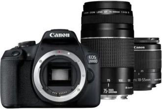 Дзеркальний фотоапарат Canon EOS 2000D Kit (18-55mm DC III + 75-300mm) (2728C021) - фото 1 Дзеркальний фотоапарат Canon EOS 2000D Kit (18-55mm DC III + 75-300mm) (2728C021) - фото 1
