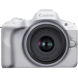 Бездзеркальний фотоапарат Canon EOS R50 kit RF-S 18-45mm IS STM White (5812C030) - фото 1