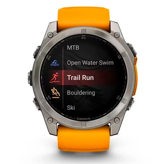 Смарт-годинник Garmin Fenix 8 51mm AMOLED Sapphire Graphite DLC Titanium with Spark Orange Silicone (010-02905-53) - фото 3