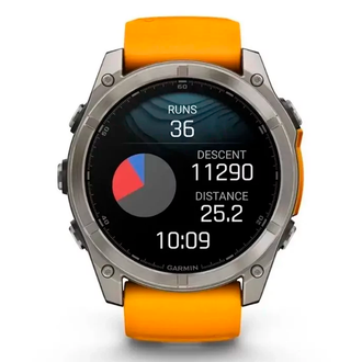 Смарт-годинник Garmin Fenix 8 51mm AMOLED Sapphire Graphite DLC Titanium with Spark Orange Silicone (010-02905-53) - фото 4