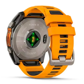 Смарт-годинник Garmin Fenix 8 51mm AMOLED Sapphire Graphite DLC Titanium with Spark Orange Silicone (010-02905-53) - фото 5