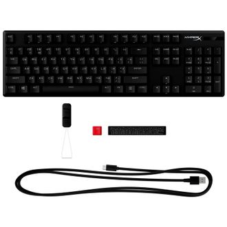 Клавіатура HyperX Alloy Origins Red USB RGB PBT ENG/RU, Black (639N3AA) - фото 7