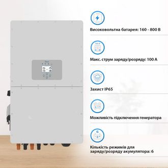 Гібридний сонячний інвертор Deye SUN-40K-SG01HP3 - фото 3 Гібридний сонячний інвертор Deye SUN-40K-SG01HP3 - фото 3