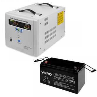 Комплект Гібридне ДБЖ/інвертор Volt Polska SINUS PRO 1500E 12V 230V (3SP091512E) + Акумулятор Volt Polska AGM 12V 100Ah VRLA (6AKUXAG100) - фото 1 Комплект Гібридне ДБЖ/інвертор Volt Polska SINUS PRO 1500E 12V 230V (3SP091512E) + Акумулятор Volt Polska AGM 12V 100Ah VRLA (6AKUXAG100) - фото 1