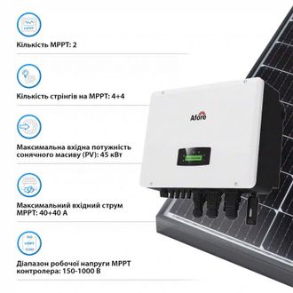 Гибридный инвертор Afore AF30K-TH 30KW HV-battery 2 MPPT Wi-Fi 220/380V Трехфазный - фото 2 Гибридный инвертор Afore AF30K-TH 30KW HV-battery 2 MPPT Wi-Fi 220/380V Трехфазный - фото 2