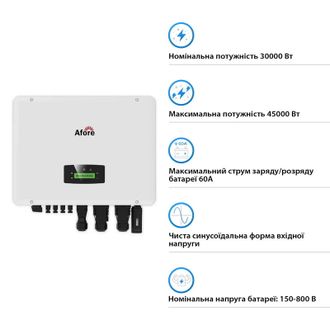 Гибридный инвертор Afore AF30K-TH 30KW HV-battery 2 MPPT Wi-Fi 220/380V Трехфазный - фото 4 Гибридный инвертор Afore AF30K-TH 30KW HV-battery 2 MPPT Wi-Fi 220/380V Трехфазный - фото 4
