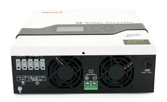 Гібридний інвертор Must PV18-2012PRO, 2000 Вт/1600 Вт, 12 В, струм заряду 80 А, Wi-Fi, RS485/CAN, 170–280 В, MPPT (80 А, 30–320 В постійного струму), 318 × 369 × 121 мм. 6,2 кг. - фото 3