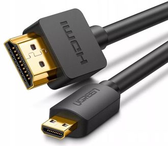 Кабель мультимедийный Ugreen HDMI M to HDMI micro M 2.0m 4K black (30103) - фото 1 Кабель мультимедийный Ugreen HDMI M to HDMI micro M 2.0m 4K black (30103) - фото 1