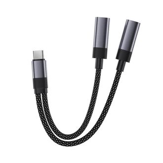 Аудио-переходник Acefast J14 USB-C 2in1 (Black) - фото 2
