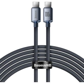 Кабель Baseus Crystal Shine Series Fast Charging Data Cable Type-C to Type-C 100W 1.2m Black (CAJY000601) - фото 1 Кабель Baseus Crystal Shine Series Fast Charging Data Cable Type-C to Type-C 100W 1.2m Black (CAJY000601) - фото 1