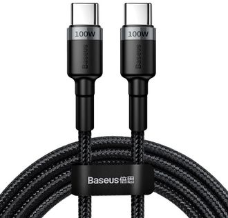 Кабель Baseus Cafule Flash Charging Type-C to Type-C PD 2.0 100W (2m) (CATKLF-ALG1) - фото 1