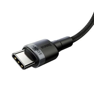 Кабель Baseus Cafule Flash Charging Type-C to Type-C PD 2.0 100W (2m) (CATKLF-ALG1) - фото 3