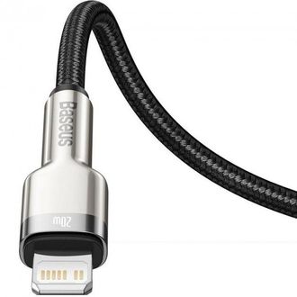 Кабель Baseus Cafule Metal Type-C to Lightning PD 20W (1m) (black) (CATLJK-A01) - фото 2