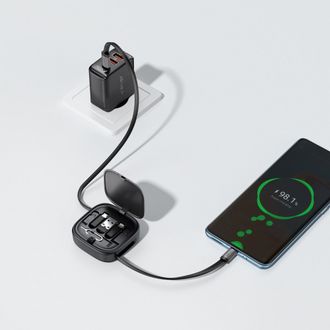 Кабель Acefast J3 USB + USB-C + Lightning Travel Set (Black) - фото 3