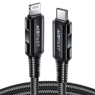 Кабель Acefast C4-01 Type-C to iP 3A, 30W, 1.8m, nylon, zinc connectors, Black - фото 1 Кабель Acefast C4-01 Type-C to iP 3A, 30W, 1.8m, nylon, zinc connectors, Black - фото 1