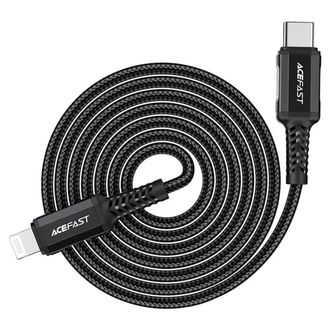 Кабель Acefast C4-01 Type-C to iP 3A, 30W, 1.8m, nylon, zinc connectors, Black - фото 3 Кабель Acefast C4-01 Type-C to iP 3A, 30W, 1.8m, nylon, zinc connectors, Black - фото 3