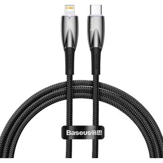 Кабель Baseus Glimmer Series Fast Charging Type-C to Lightning 20W (1m) (black) (CADH000001) - фото 1