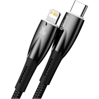 Кабель Baseus Glimmer Series Fast Charging Type-C to Lightning 20W (1m) (black) (CADH000001) - фото 2