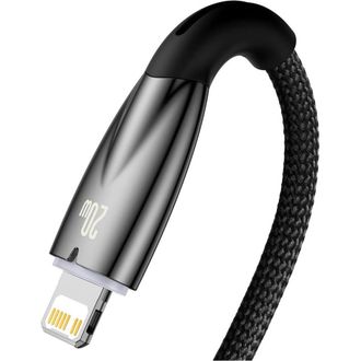 Кабель Baseus Glimmer Series Fast Charging Type-C to Lightning 20W (1m) (black) (CADH000001) - фото 3