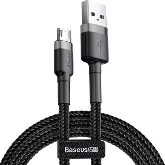 Кабель Baseus Cafule Micro USB 1.5A (2m) (gray/black) (CAMKLF-CG1) - фото 1