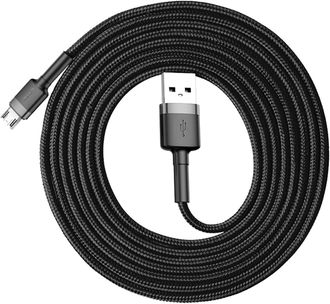 Кабель Baseus Cafule Micro USB 1.5A (2m) (gray/black) (CAMKLF-CG1) - фото 2