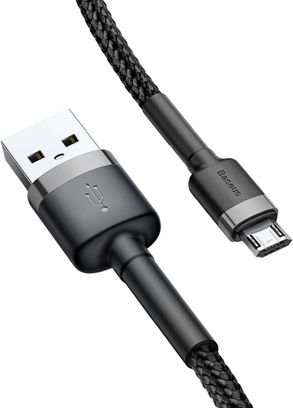 Кабель Baseus Cafule Micro USB 1.5A (2m) (gray/black) (CAMKLF-CG1) - фото 3