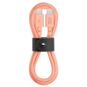 Кабель Native Union Belt Cable USB-C to USB-C Apricot Crush (1.2 m) (BELT-C-APR-2-NP) - фото 1