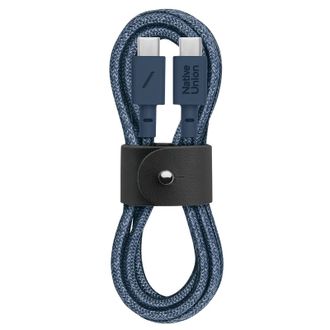 Кабель Native Union Belt Cable USB-C to USB-C Navy (1.2 m) (BELT-C-NAV-2-NP) - фото 1