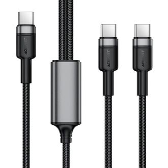 Кабель Acefast C22-02 Charging Data Cable USB-C to 2xUSB-C 100W 1.2m - фото 2 Кабель Acefast C22-02 Charging Data Cable USB-C to 2xUSB-C 100W 1.2m - фото 2