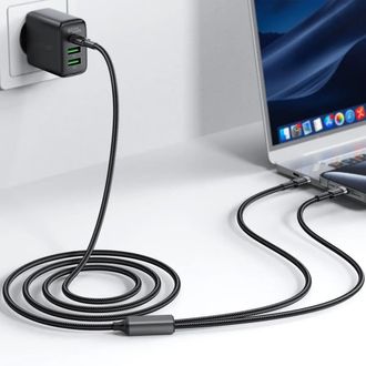 Кабель Acefast C22-02 Charging Data Cable USB-C to 2xUSB-C 100W 1.2m - фото 4 Кабель Acefast C22-02 Charging Data Cable USB-C to 2xUSB-C 100W 1.2m - фото 4