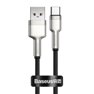 Кабель Baseus Cafule Series Metal Data Cable USB to Type-C 66W 0.25m Black (CAKF000001) - фото 1 Кабель Baseus Cafule Series Metal Data Cable USB to Type-C 66W 0.25m Black (CAKF000001) - фото 1