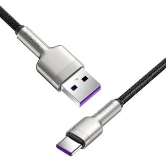 Кабель Baseus Cafule Series Metal Data Cable USB to Type-C 66W 0.25m Black (CAKF000001) - фото 2 Кабель Baseus Cafule Series Metal Data Cable USB to Type-C 66W 0.25m Black (CAKF000001) - фото 2
