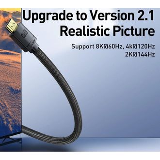 Кабель Baseus HDMI High Definition 8KHDMI To 8KHDMI (1m) (CAKGQ-J01) - фото 3 Кабель Baseus HDMI High Definition 8KHDMI To 8KHDMI (1m) (CAKGQ-J01) - фото 3