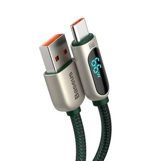 Кабель Baseus Display Fast Charging Data Cable USB to Type-C 66W 1m Green (CASX020006) - фото 2 Кабель Baseus Display Fast Charging Data Cable USB to Type-C 66W 1m Green (CASX020006) - фото 2