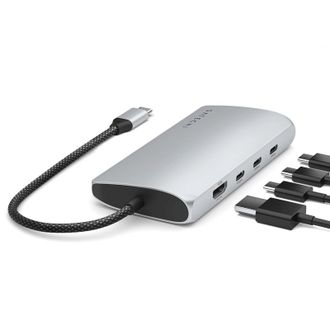 Мультипортовий хаб Satechi USB-C Multiport Adapter 8K with Ethernet V3 Silver (ST-P8KES) - фото 5 Мультипортовий хаб Satechi USB-C Multiport Adapter 8K with Ethernet V3 Silver (ST-P8KES) - фото 5